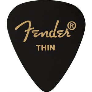 FENDER - PICKS FINS EN CELLULOÏD - Noir - PAQUET DE 12 PICKS